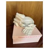 Vintage T&G Bridal Silk Hat & Gloves Size 7.5