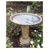 Ceramic Birdbath: Glazed Cherry Blossom #1