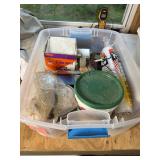 Tote of Assorted Home Repair & Remodeling Supplies