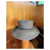 Nine West Black Straw Fedora Sun Hat