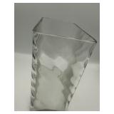 Clear Optical Wave Rectangular Glass Vase