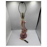 Aladdin Pink Iridescent Swirl Ceramic Lamp Base