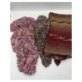 Artisan Ribbon Knit Shawl & Scarf Lot of 3