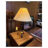Wrought Iron Tripod Lamp w/ Botanical Shade