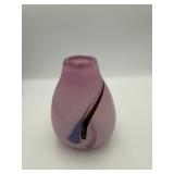 Pink Studio Art Glass Teardrop Vase