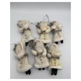 Old World White Santa Claus Felt Ornaments 7'