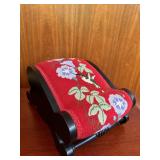 Needlepoint Upholstered Rocking Gout Stool