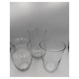 Set of 3 Clear Glass Cylinder Vases