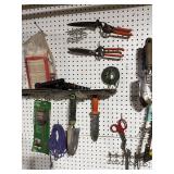 Pegboard Garden Tools & Supplies Lot