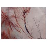 Nancy Hathaway 'Red Leaves 3' Signed Watercolor
