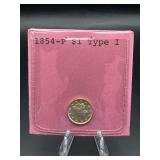 1854-P $1 Gold Liberty Type I MS63 PNG Certified