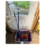 Large Storage Tote with Assorted Household Items