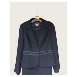 Ann Taylor Skirt Suit Set Navy Blue Size 6P 2