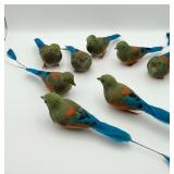 Spun Glass & Feather Birds of Paradise, 11pc