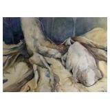 Nancy Hathaway 'Roots and a Rock' Watercolor