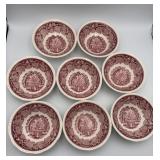Franciscan Pink Vista Ironstone Bowls Set of 8