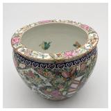 Chinese Rose Medallion Fish Bowl Planter