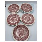 Franciscan Pink Vista Luncheon Plates Set of 8