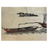 Harlan Hubbard 'Johnboat' Colored Woodblock Print
