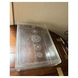 Vintage Clear Covered Vanity Tray