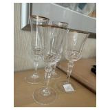Gold-Rimmed Crystal Stemware, Set of 4