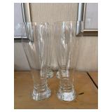 Set of 4 Footed Pilsner Glasses