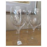 Ribbed Stem Wine Glasses, Set of 4