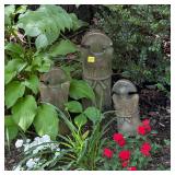 MCM Brutalist Cast Stone Figural Statues 3pc