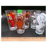 Vintage Pepsi Character Glasses Lot