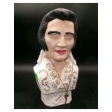 Ceramic Elvis Presley Bust Statue with Necklace