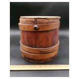 Antique Wooden Stave Firkin Sugar Bucket