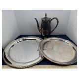 Wm. A. Rogers by Oneida Silver Plate Trays & Coffe