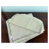 Vintage Woven Tablecloth & Fringed Napkins Lot