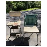 Cosco Chrome Step Stool Dinette Chair Pair As Is