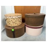 Vintage Mid-Century Cardboard Hat Boxes Lot of 4