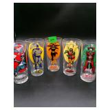1976 Pepsi DC Super Series Moon Glasses - 5 Pcs