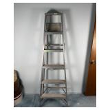 Vintage Aluminum 6-Step A-Frame Ladder