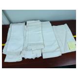 Assorted Vintage White Linen Table Linens