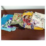 Vintage Printed Silk & Chiffon Scarf Variety Lot