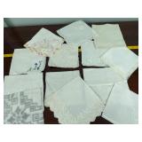 Vintage White Linen Hankies & Lace Lot