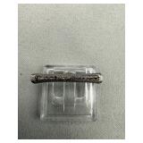 Art Deco 14K White Gold Filigree Bar Pin Brooch .