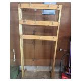 Handmade Wooden Free Standing Multi Hook Tool Rack