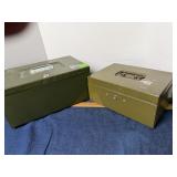 ASCO Green Metal Cash Box Security Lock Chest Lot