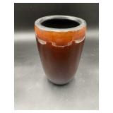 Vintage Mid-Century Modern Brown Ombre Glaze Vase