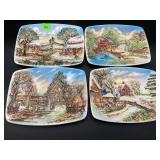 Vintage Chase Japan 3D Relief Seasons Plates Set