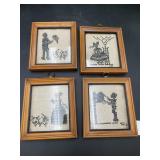 Vintage Miniature Cross Stitch Silhouette Art Lo