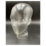 Vintage 1970s Molded Clear Glass Mannequin Head
