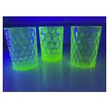 UV-Reactive Yellow & Green Coin Dot Tumblers - 3 P