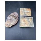 Vintage Carved Alabaster Cigarette Box & A