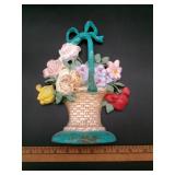 Cast Iron Flower Basket Doorstop